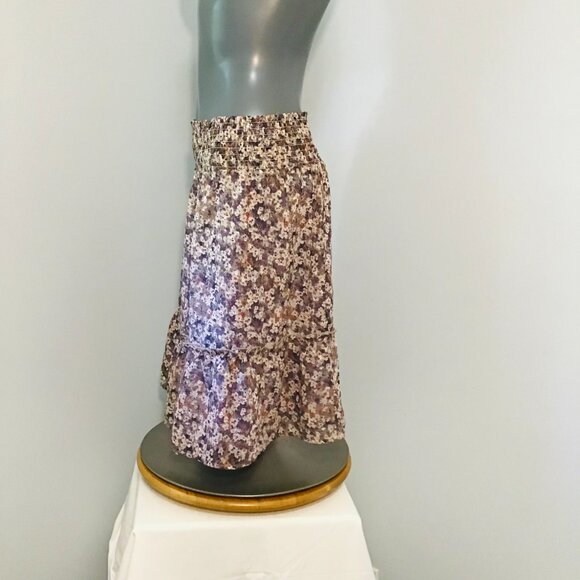 Esqualo Floral Print Mini Skirt with Ruffled Hem Size 8 - Picture 4 of 7